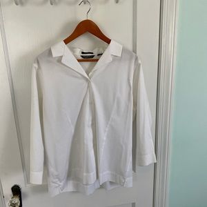 Vintage White Eddie Bauer Blouse Size XL tall